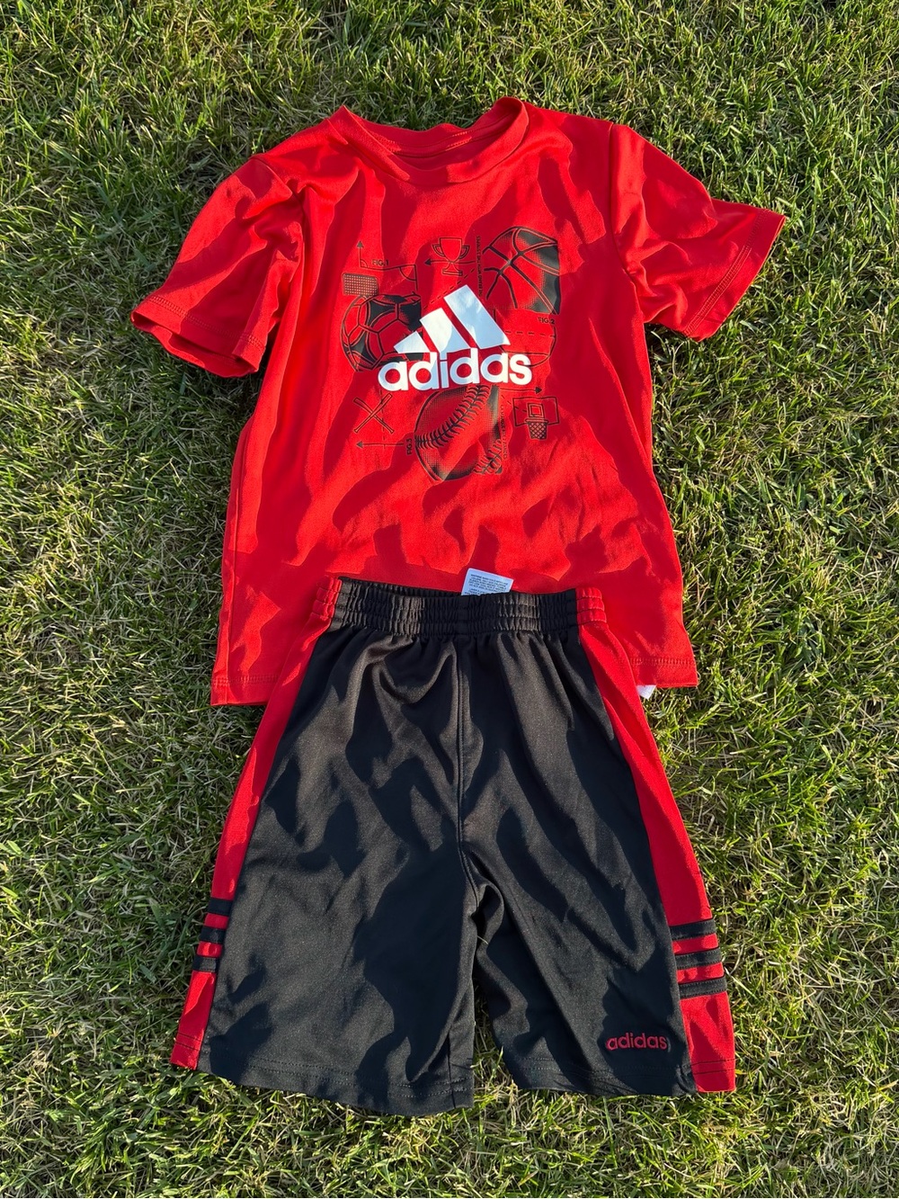 Boys Red Adidas Set